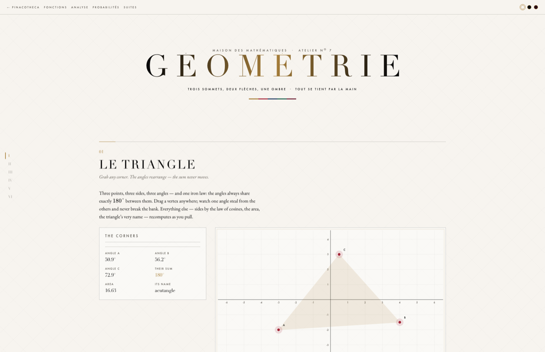 G&Eacute;OM&Eacute;TRIE &mdash; L'Atelier N&deg;7, triangle, Pythagore, vecteurs et Thal&egrave;s