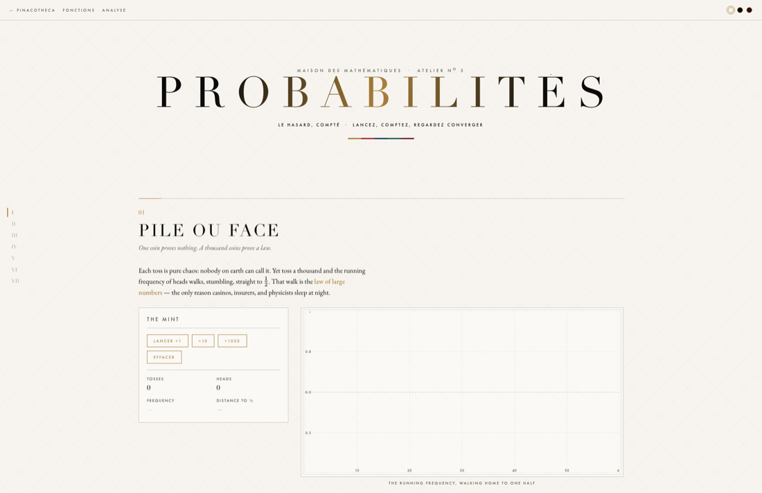 PROBABILIT&Eacute;S &mdash; L'Atelier N&deg;5, le hasard compt&eacute;
